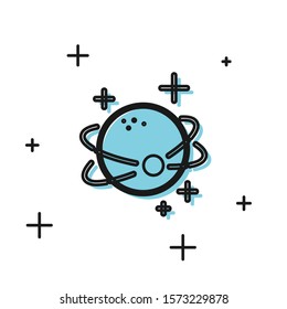 Black Planet icon isolated on white background.  Vector Illustration