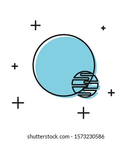 Black Planet icon isolated on white background.  Vector Illustration