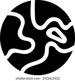Black Planet, illustration, vector on white background.