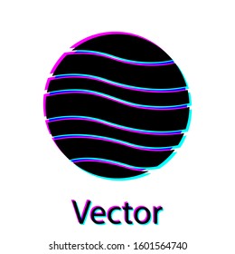 Black Planet Jupiter icon isolated on white background.  Vector Illustration