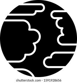 Black Planet Mercury icon isolated on white background.  Vector Illustration