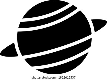 Black planet Saturn, illustration, vector on white background.