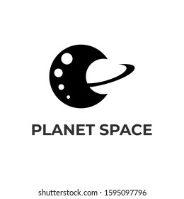 Black Planet Space Logo Design Concept
