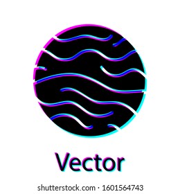 Black Planet Venus icon isolated on white background.  Vector Illustration
