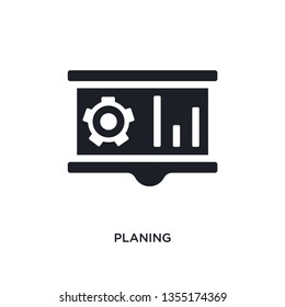 black planing isolated vector icon. simple element illustration from industry concept vector icons. planing editable logo symbol design on white background. can be use for web and mobile