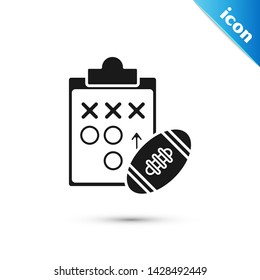 Black Planning strategy concept icon isolated on white background. Soccer or american football cup formation and tactic.  Vector Illustration