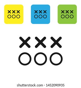 Black Planning strategy concept icon isolated on white background. Soccer or american football cup formation and tactic. Set icons colorful square buttons. Vector Illustration