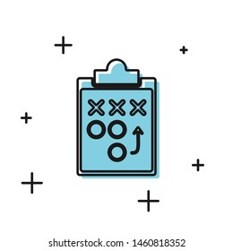 Black Planning strategy concept icon isolated on white background. Soccer or american football cup formation and tactic.  Vector Illustration