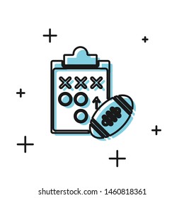 Black Planning strategy concept icon isolated on white background.  american football cup formation and tactic.  Vector Illustration