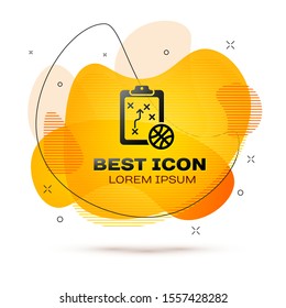 Black Planning strategy concept icon isolated on white background. Basketball cup formation and tactic. Abstract banner with liquid shapes. Vector Illustration