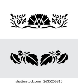 Black Plant and Leaf Icon Vector Set – Silhouette Botanical Elements with Floral, Leaves, and Nature Shapes – Simple Natural Clip Art for Decoration, Graphic Design, and Illustrations
