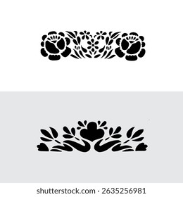 Black Plant and Leaf Icon Vector Set – Silhouette Botanical Elements with Floral, Leaves, and Nature Shapes – Simple Natural Clip Art for Decoration, Graphic Design, and Illustrations