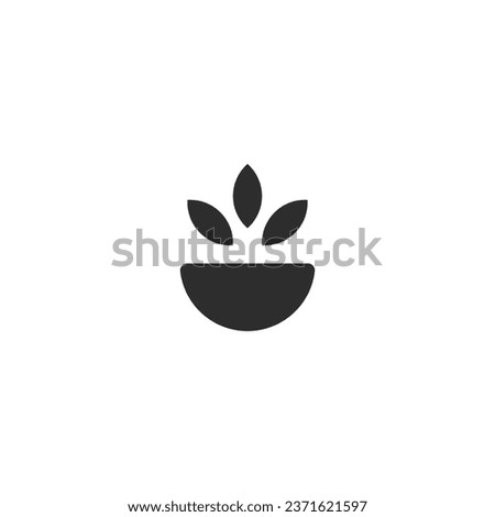 black plant pot logo with white background