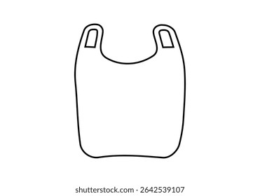 Black plastic bag icon on white background