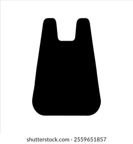 Black Plastic bag silhouette vector illustration on white background