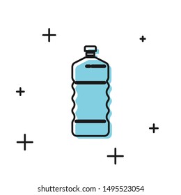 Black Plastic bottle icon isolated on white background.  Vector Illustration