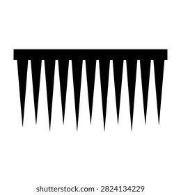A black plastic comb with multiple long sharp tines for precise hair grooming or styling