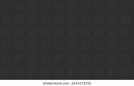 Black plastic construction block. Dark vector bricks background. Plastic construction plate. Vector illustration