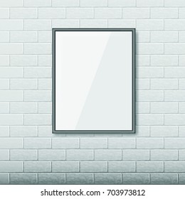 black plastic frame for photos, pictures, vector illustration