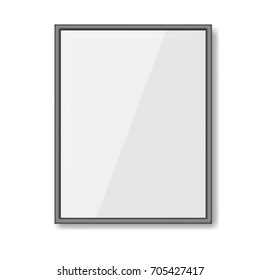 black plastic frame for photos,  vector illustration