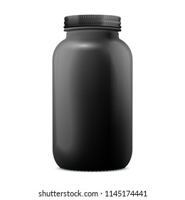 Black Plastic Matte Bottle Mockup