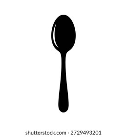 Black plastic spoon isolated flat design vector illustration scalable graphic