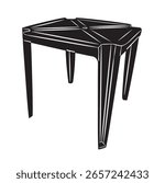 Black plastic table, very common in bars and pubs in Brazil. Isolated on a white background.