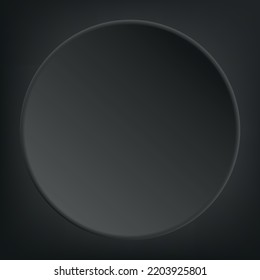 Black plate background, minimalist vector symbol