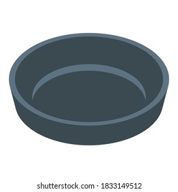 Black plate icon. Isometric of black plate vector icon for web design isolated on white background