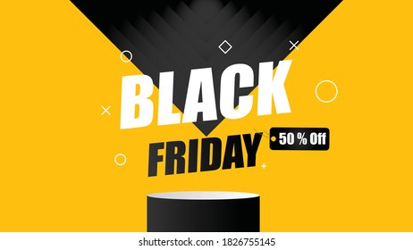 Schwarze Plattform für die Platzierung von Produkten, um sich in Black Friday Festival.