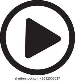 Schwarze Play-Button-Symbole - Videowiedergabesymbole und Mediensteuerzeichen, flache Vektorgrafik von schwarzen Play-Video-Symbolen einzeln auf weißem Hintergrund