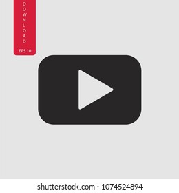 Black play button vector icon