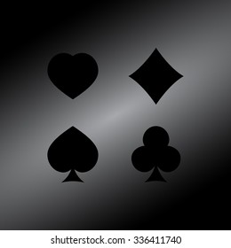 Black Play card's signs vector-icon