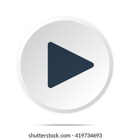 Black Play icon on white web button