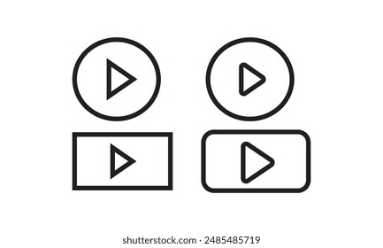 black Play Icon set illustration. Play button sign and symbol .Set of play button icons 