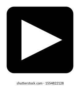 Black play icon vector or Media player start button.