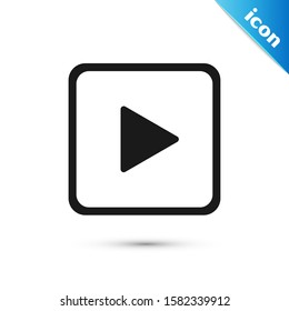 Black Play in square icon isolated on white background.  Vector Illustration
