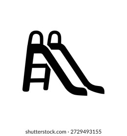 Black playground slide ladder flat design vector illustration scalable art