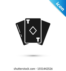 Black Playing card with diamonds symbol icon isolated on white background. Casino gambling.  Vector Illustration