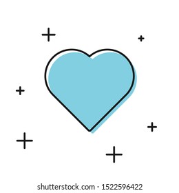 Black Playing card with heart symbol icon isolated on white background. Casino gambling.  Vector Illustration