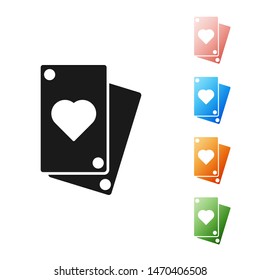 Black Playing card icon isolated on white background. Set icons colorful. Vector Illustration