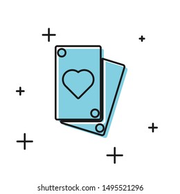 Black Playing card icon isolated on white background.  Vector Illustration