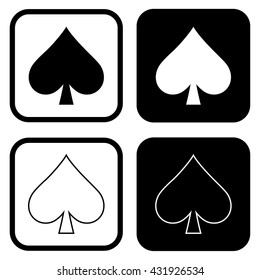 Black playing card suit icon . Vector illustration