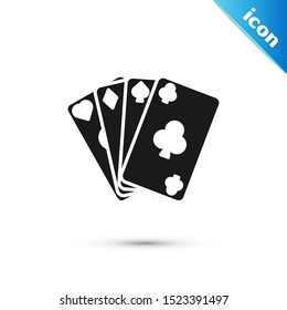 Black Playing cards icon isolated on white background. Casino gambling.  Vector Illustration