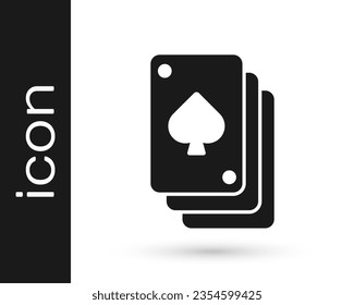 Black Playing cards icon isolated on white background. Casino gambling.  Vector