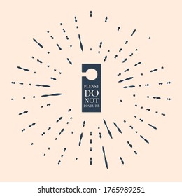 Black Please do not disturb icon isolated on beige background. Hotel Door Hanger Tags. Abstract circle random dots. Vector Illustration