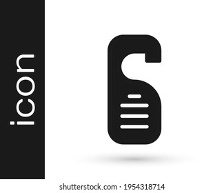 Black Please do not disturb icon isolated on white background. Hotel Door Hanger Tags.  Vector