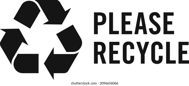 Black, Please recycle vector  symbol  