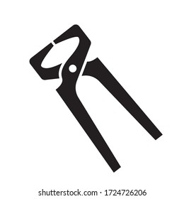 black pliers pincers icon - vector illustration