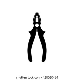 Black pliers tool icon vector illustration